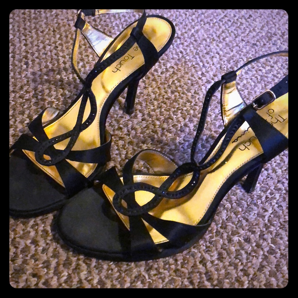 Black gem high heels